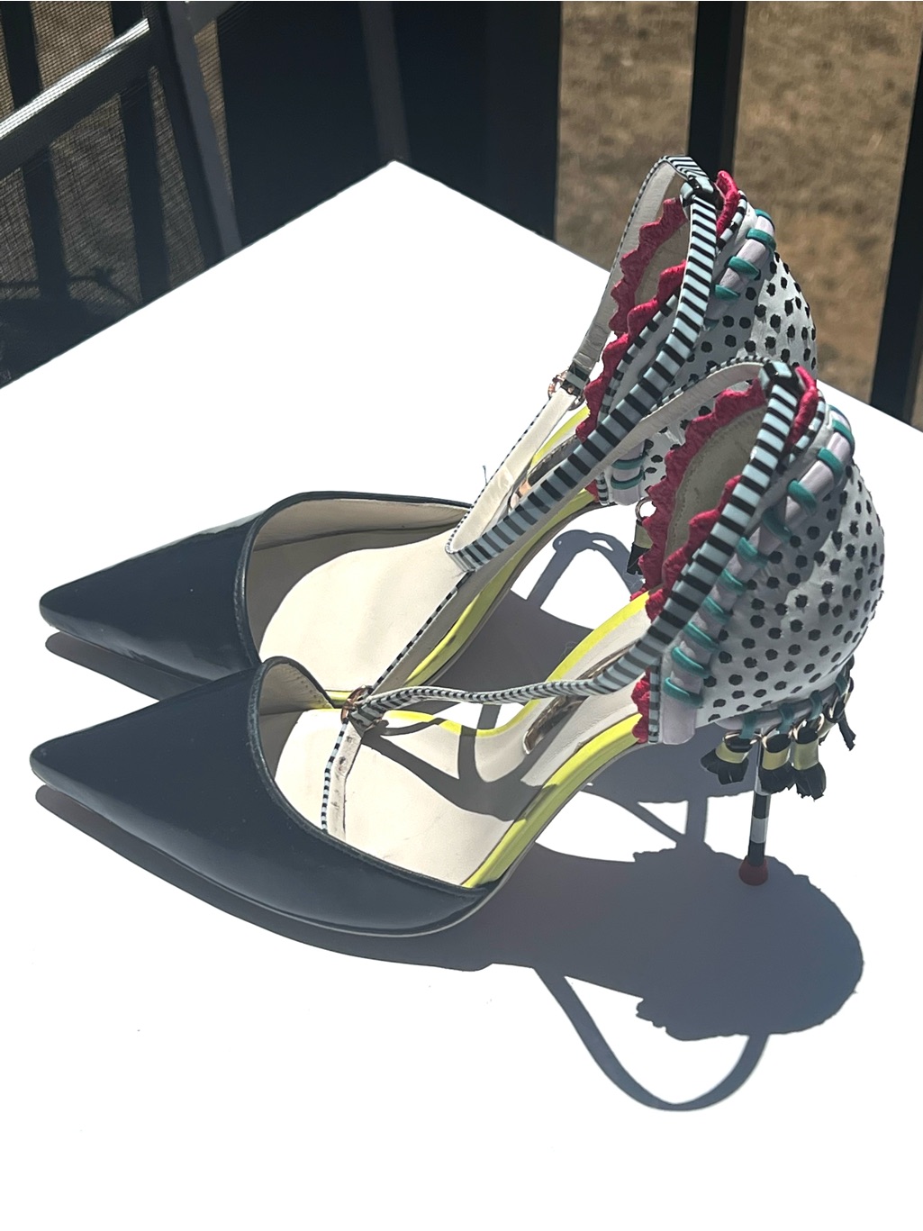 Colorful Authentic Sophia Webster Embellished Heel Sandal Size Us 8 Eu 38.5